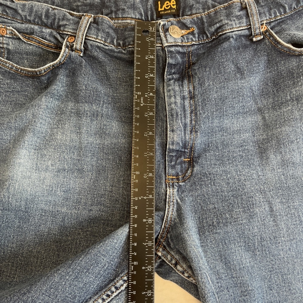 VTG Lee Jeans Relaxed Fit Mens 42x30 Blue Denim Pants Casual - Picture 12 of 15